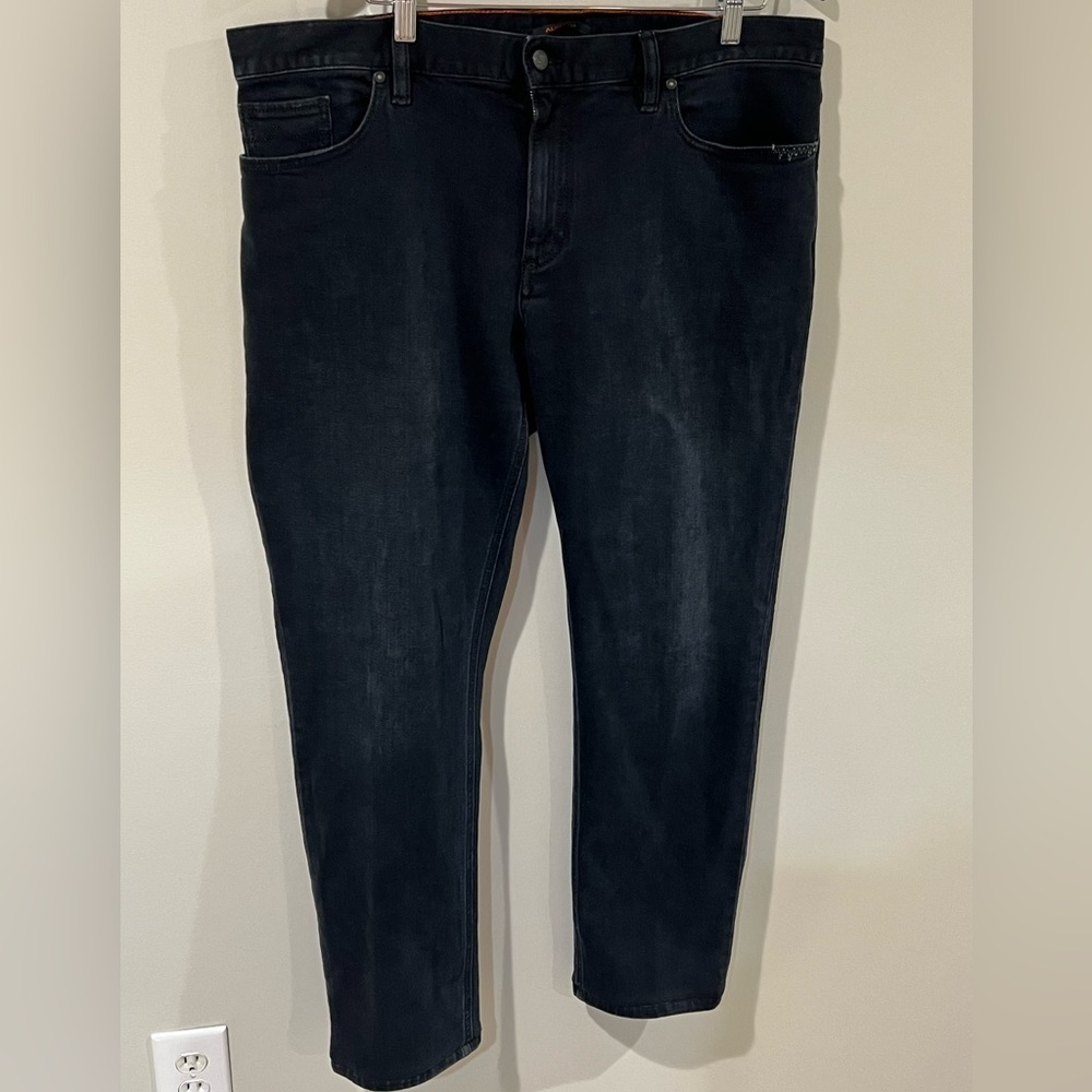 EUC Men’s 38W 34L ALBERTO Regular Slim Fit Black-Blue Lefthand Denim Jeans Pants